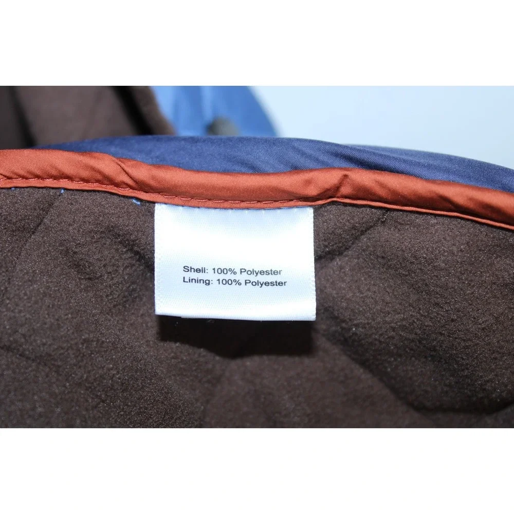 Peter Millar Essex Quilted Travel Men's XXL Blue Brown Sleeveless Vest Jacket